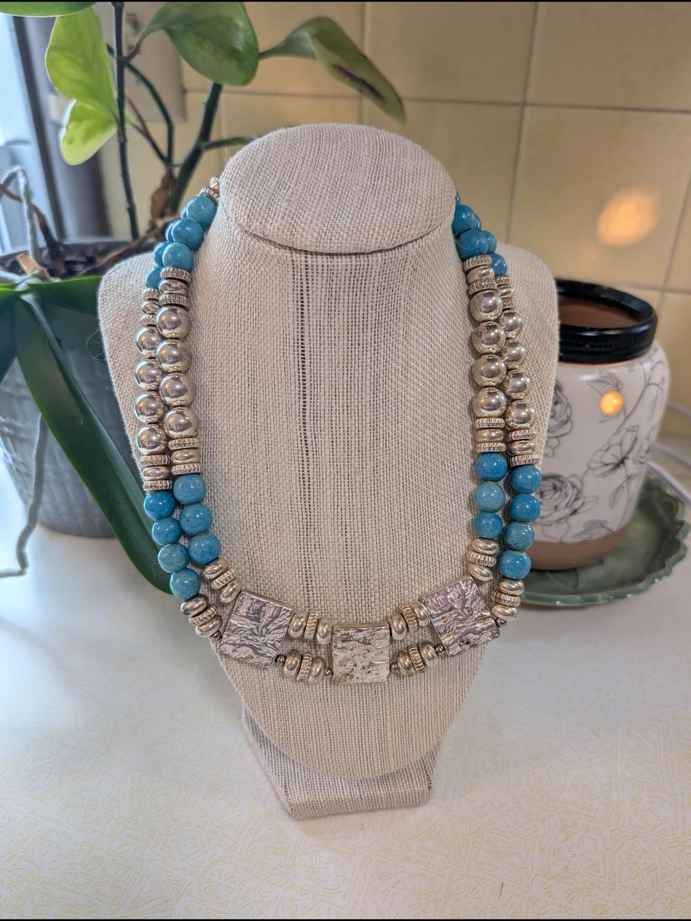 Southwest Statement Necklace - Silver Tone Accents
